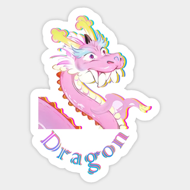 Golden Years of the Dragon Sticker by LycheeDesign